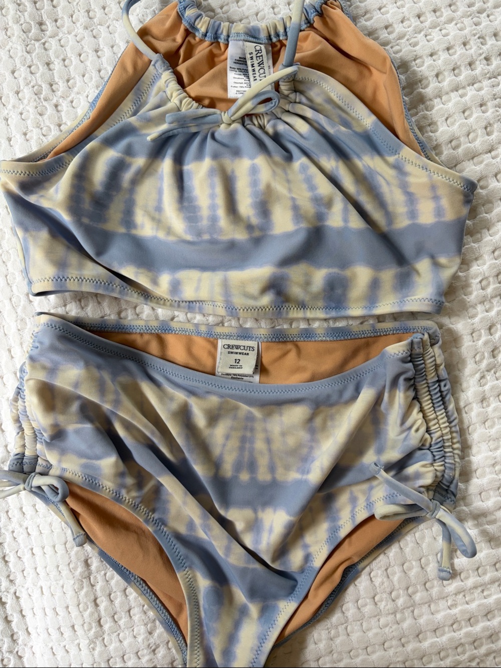 Crewcuts Blue & Tan Tie-Dye Two-Piece Swimsuit size 12